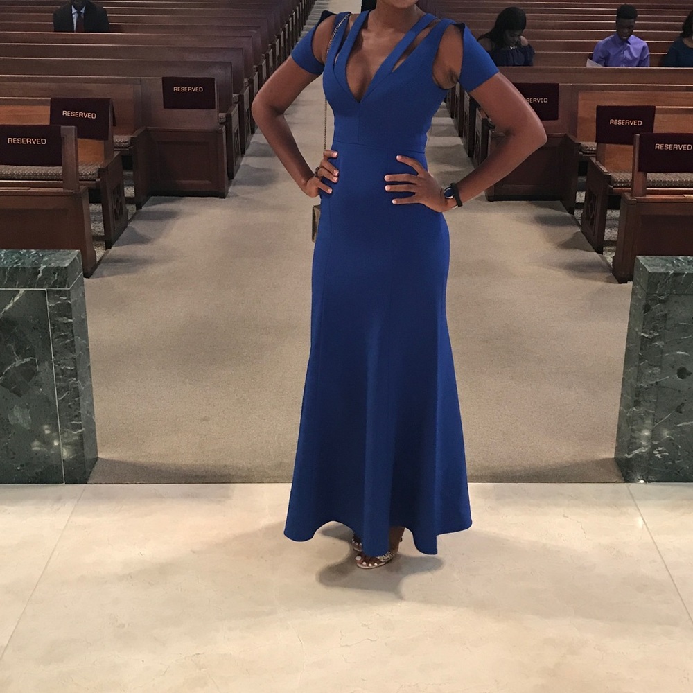 Bcbgmaxazria Long Blue Dress